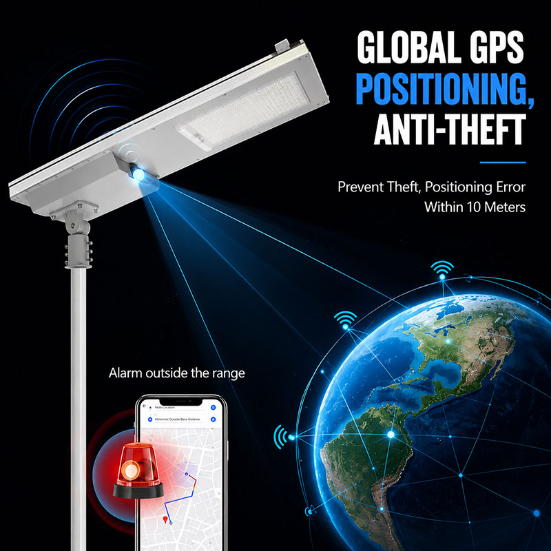 Smart solar streetlight with Global GPS Positioning,Anti-Theft Funcyion